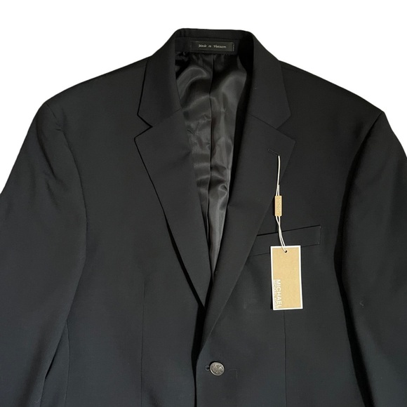 NWT MICHAEL KORS DARK NAVY TWO BUTTON WOOL BLEND SUIT JACKET SIZE 40 - Picture 3 of 10